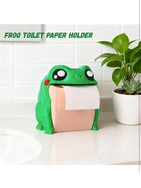 Green Frog Toilet Paper Holder